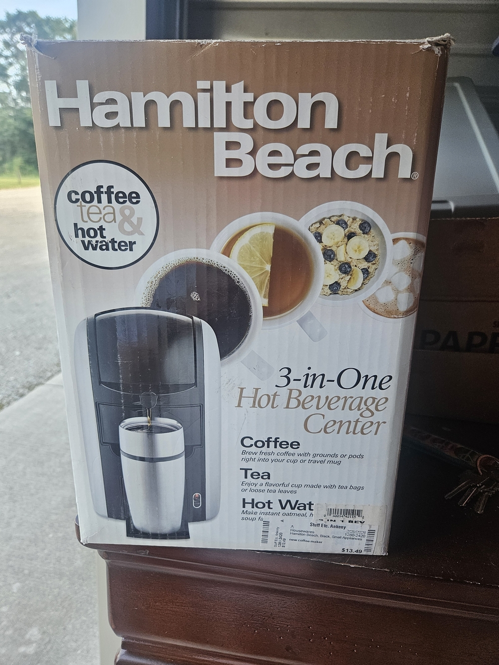 Hamilton Beach 3-in-1 Hot Beverage Center - Black and Silver